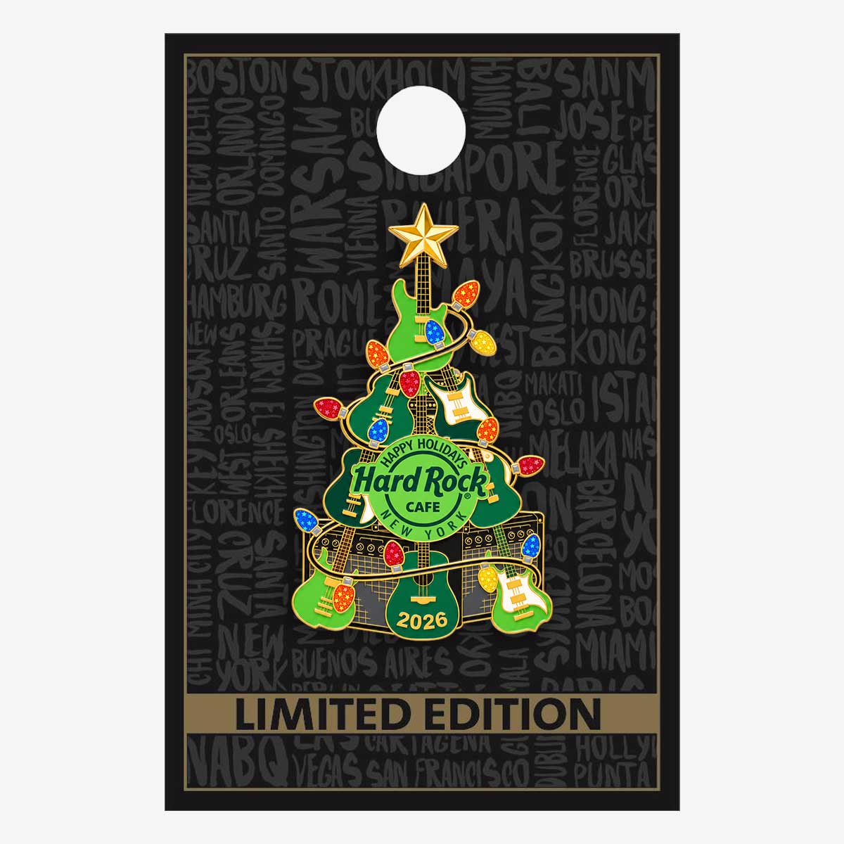 Limited Edition 2026 Holiday Guitar Tree Pin image number 2